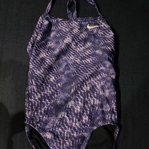 Nike Purple Patterned Hydrastrong One-Piece Swimsuit
